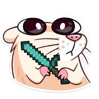 Sticker from Крысик играет в Майнкрафт🟩