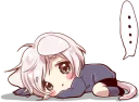 😕 emoji Cute cat ear boy :: @line_stickers Telegram sticker 12 of 40