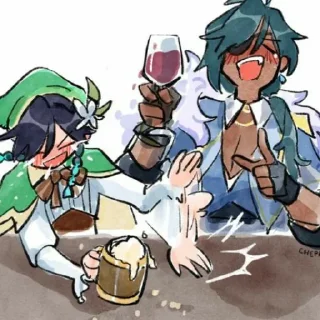 🍷 emoji Больше стикеров 👉🏻 @genshinstickers1 Telegram sticker 7 of 87