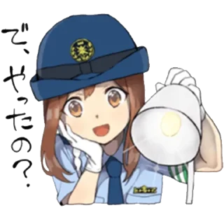 ❤️ emoji Police Girlfriend @anime_stickerr Telegram sticker 12 of 14
