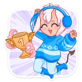 😎 emoji Зимняя Они-тян (@TgSticker) Telegram sticker 17 of 48