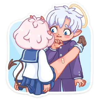 😔 emoji Школьница Они-тян @TgSticker Telegram sticker 20 of 48