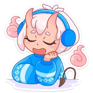 😌 emoji Зимняя Они-тян (@TgSticker) Telegram sticker 20 of 48