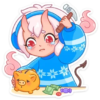 😭 emoji Зимняя Они-тян (@TgSticker) Telegram sticker 11 of 48