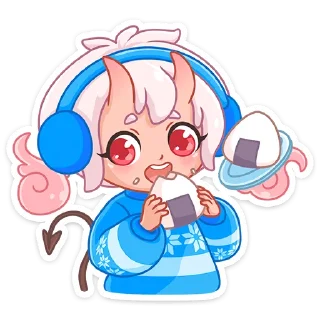 🍙 emoji Зимняя Они-тян (@TgSticker) Telegram sticker 10 of 48