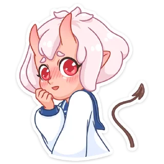 ☺ emoji Школьница Они-тян @TgSticker Telegram sticker 11 of 48
