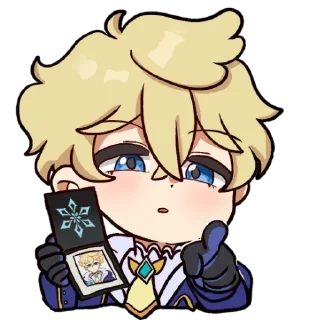 🤨 emoji mika genshin// Telegram sticker 9 of 10