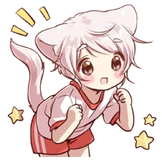 ❤️ emoji cat boy @anime_stickerr Telegram sticker 8 of 26