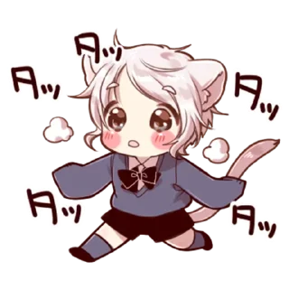 ❤️ emoji cat boy @anime_stickerr Telegram sticker 9 of 26