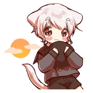 ❤️ emoji cat boy @anime_stickerr Telegram sticker 21 of 26