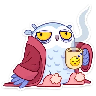 ☕️ emoji Сова Плюша от @stickers_vk Telegram sticker 6 of 48