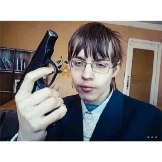 🔫 emoji Ебанутые картинки HAPPY Telegram sticker 7 of 50