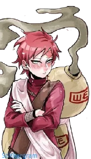 😒 emoji Naruto Official Stickers 6 (Gaara) Telegram sticker 24 of 29