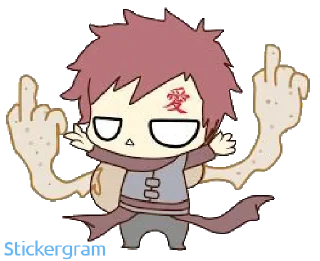 🖕 emoji Naruto Official Stickers 6 (Gaara) Telegram sticker 12 of 29
