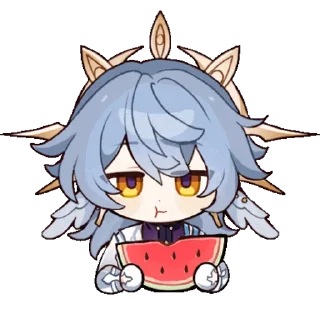 🍉 emoji Sunday chibi @stickersMH Telegram sticker 20 of 62