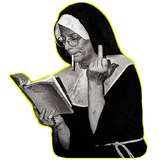 🖕 emoji Nun Telegram sticker 5 of 22
