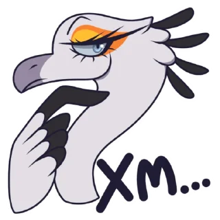 🤔 emoji Птица Секретарь Telegram sticker 10 of 19