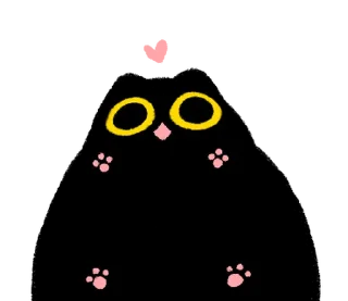 🐈 emoji Owl Black Cat @mewsticks Telegram sticker 18 of 40