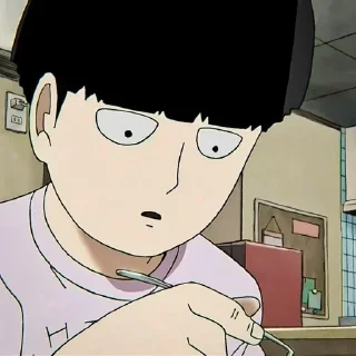 😲 emoji ★ Shigeo Kageyama ★ @anime_sticks Telegram sticker 23 of 40
