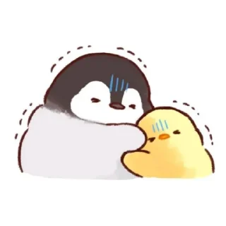 😨 emoji Пингвинчик и цыпленок / @xxxshokanxxx Telegram sticker 13 of 42