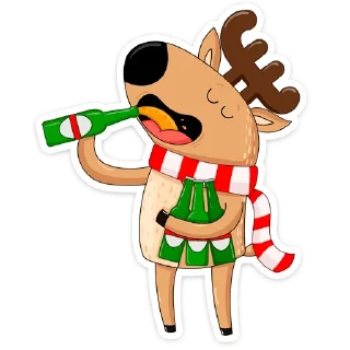 🍺 emoji Новогодний олень :: @stickroom Telegram sticker 23 of 28