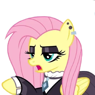 😒 emoji Fluttershy goth | @MyLittlePony_bots Telegram sticker 14 of 18
