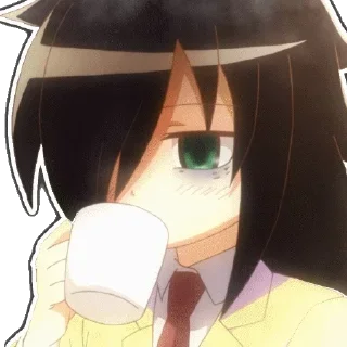 ☕️ emoji Tomoko by @anime_stickerr Telegram sticker 8 of 35
