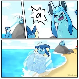 🥶 emoji Vaporeon Telegram sticker 10 of 11