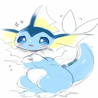 🤔 emoji Vaporeon Telegram sticker 2 of 11