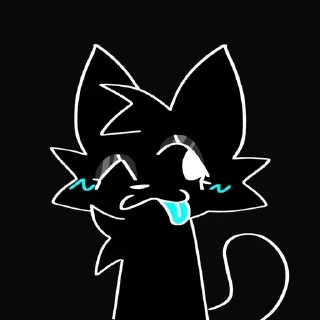 🚺 emoji Black Silly Cat || :D Telegram sticker 22 of 44
