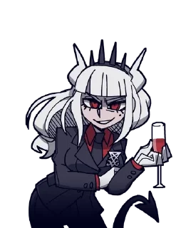 😏 emoji helltaker @noshe40 Telegram sticker 6 of 78