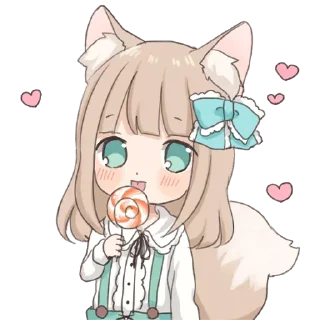 🥰 emoji Девочка волчица @nyasticks Telegram sticker 23 of 41