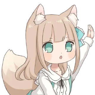 🙋‍♀ emoji Девочка волчица @nyasticks Telegram sticker 11 of 41