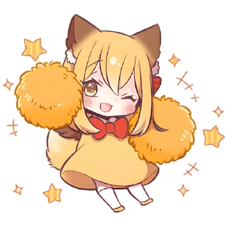 🥳 emoji Лиса-чан @Nyasticks Telegram sticker 8 of 41