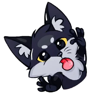 🦊 emoji Тёмная Паппи @TgSticker Telegram sticker 7 of 48