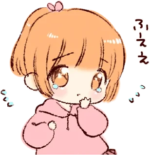 😢 emoji Sticker of a boy and a girl :: @line_stickers Telegram sticker 11 of 120