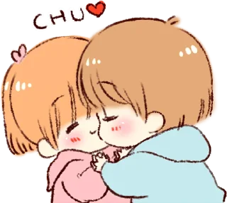 😚 emoji Sticker of a boy and a girl :: @line_stickers Telegram sticker 21 of 120