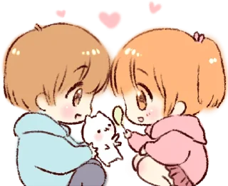 🐱 emoji Sticker of a boy and a girl :: @line_stickers Telegram sticker 15 of 120