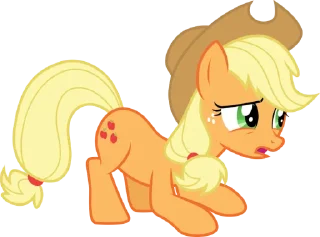 ☹️ emoji Applejack | @MyLittlePony_bots Telegram sticker 6 of 110