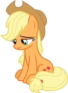 ☹️ emoji Applejack | @MyLittlePony_bots Telegram sticker 9 of 110