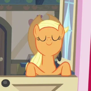 😌 emoji Applejack | @MyLittlePony_bots Telegram sticker 12 of 100