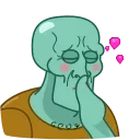 😘 emoji Squidward & Squilvia Telegram sticker 2 of 20