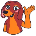 👋 emoji Dachshund Jones Telegram sticker 5 of 31