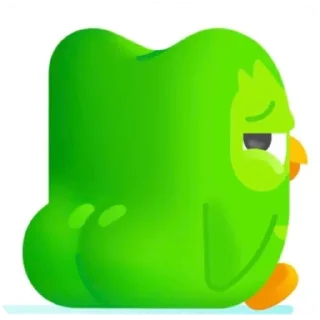 🍑 emoji duolingo 💚💚 Telegram sticker 6 of 13