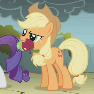 😉 emoji Applejack | @MLP_AnimatedStickers Telegram sticker 4 of 50