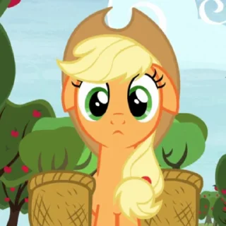 😌 emoji Applejack | @MLP_AnimatedStickers Telegram sticker 1 of 50