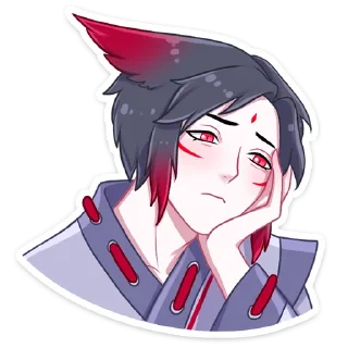 😔 emoji Тёмный Хидэ (@TgSticker) Telegram sticker 22 of 48