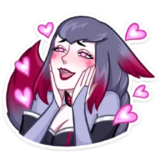 😍 emoji @TgSticker Тёмные Мари и Хидэ без надписей Telegram sticker 20 of 49