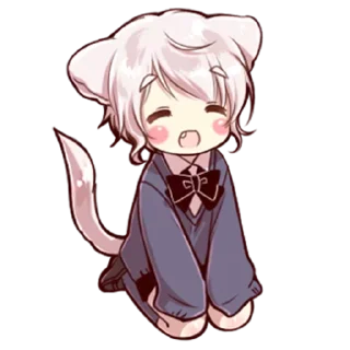 ❤️ emoji cat boy @anime_stickerr Telegram sticker 20 of 26