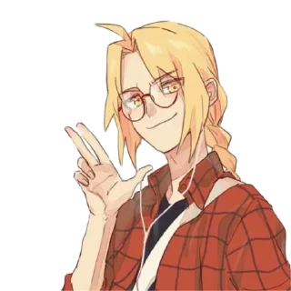 🙋 emoji Edward Elric by @peach_artworld Telegram sticker 12 of 24